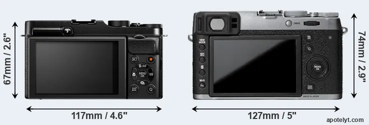 Comparison X-M1 or X100T rear