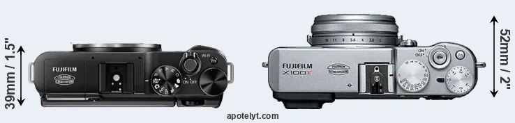 Compare X-M1 versus X100T top