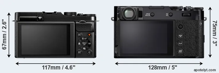 Comparison X-M1 or X100V rear