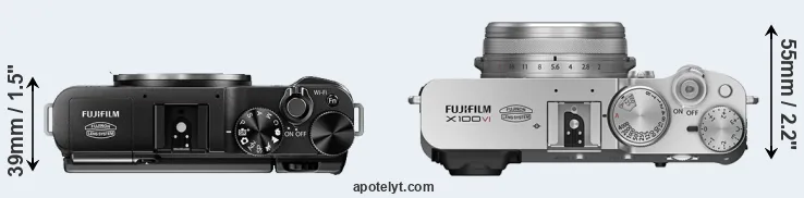 Compare X-M1 versus X100VI top