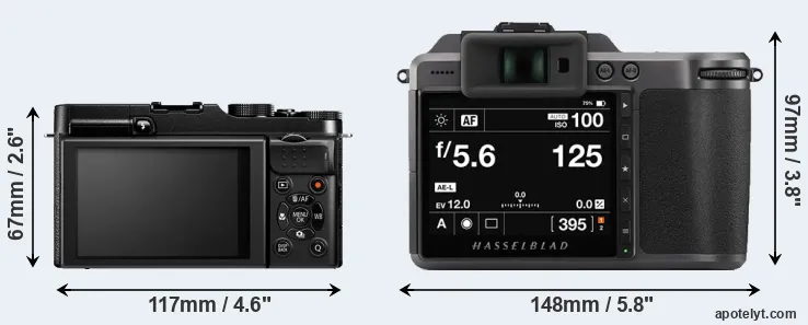 Comparison X-M1 or X1D II rear