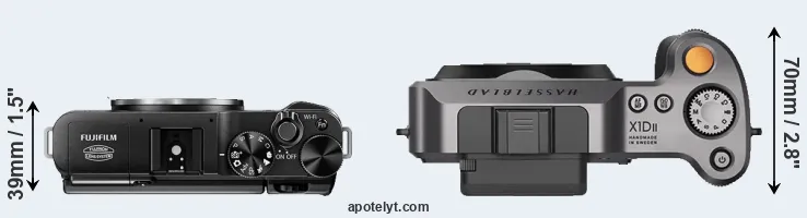 Compare X-M1 versus X1D II top