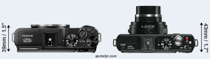 Compare X-M1 versus D-LUX 5 top
