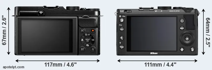 Comparison X-M1 or Coolpix A rear