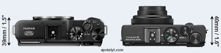 Compare X-M1 versus Coolpix A top