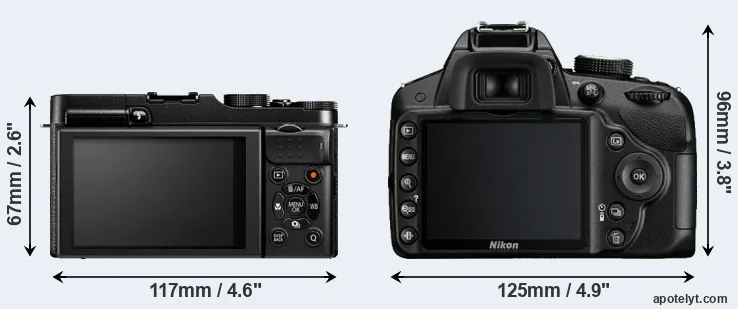 Comparison X-M1 or D3200 rear