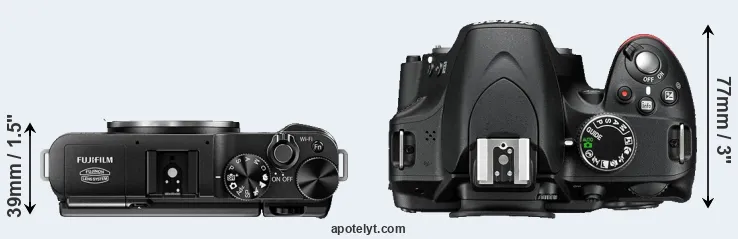 Compare X-M1 versus D3200 top