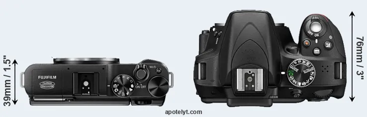 Compare X-M1 versus D3300 top