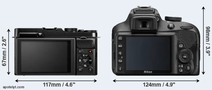 Comparison X-M1 or D3400 rear