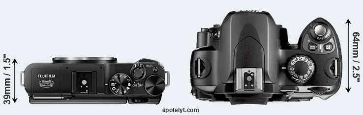 Compare X-M1 versus D40X top
