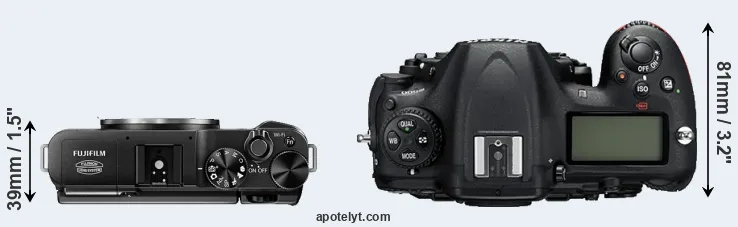Compare X-M1 versus D500 top