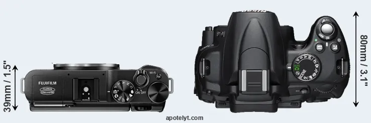 Compare X-M1 versus D5000 top