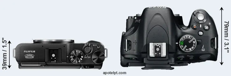 Compare X-M1 versus D5100 top