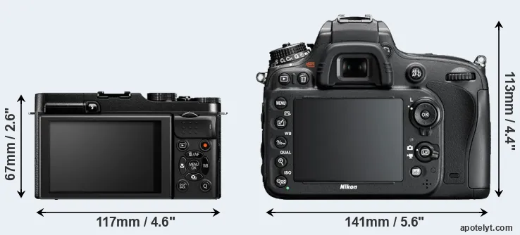 Comparison X-M1 or D600 rear