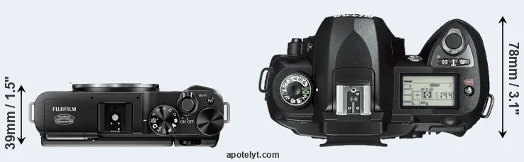 Compare X-M1 versus D70s top