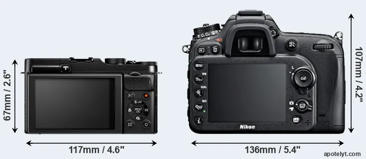 Comparison X-M1 or D7100 rear
