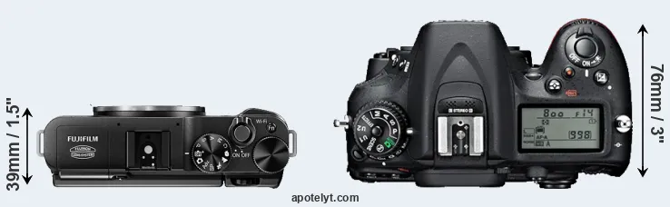 Compare X-M1 versus D7100 top