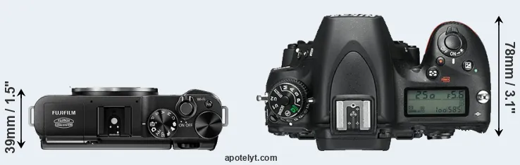 Compare X-M1 versus D750 top