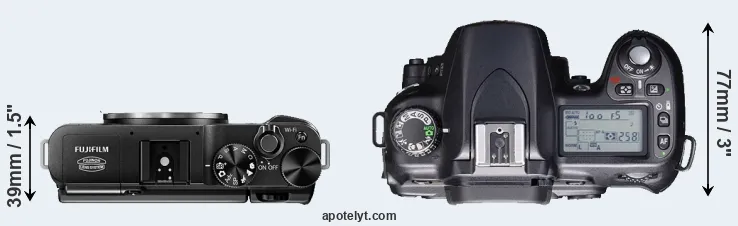 Compare X-M1 versus D80 top