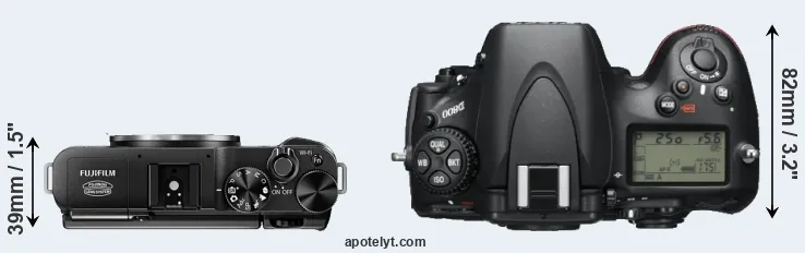 Compare X-M1 versus D800 top