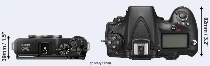 Compare X-M1 versus D810 top