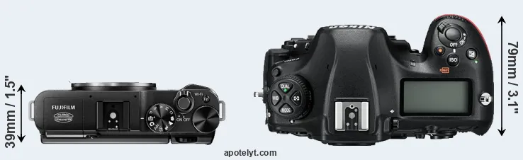 Compare X-M1 versus D850 top