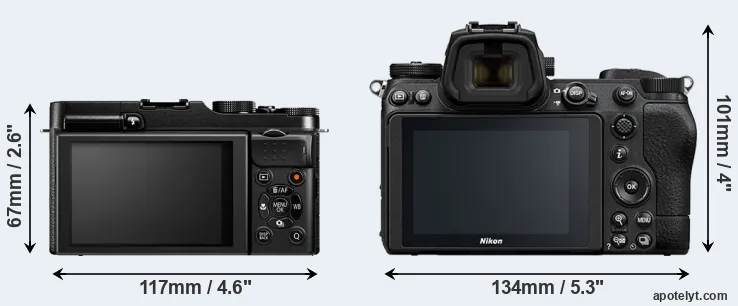 Comparison X-M1 or Z6 II rear
