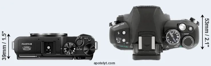 Compare X-M1 versus E-400 top