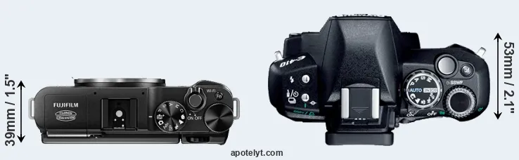 Compare X-M1 versus E-410 top