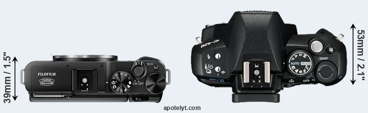 Compare X-M1 versus E-420 top