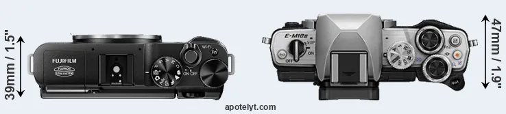 Compare X-M1 versus E-M10 II top