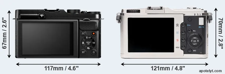 Comparison X-M1 or E-P1 rear