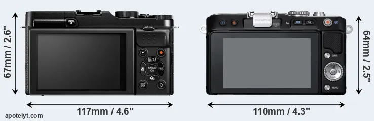 Comparison X-M1 or E-PL3 rear