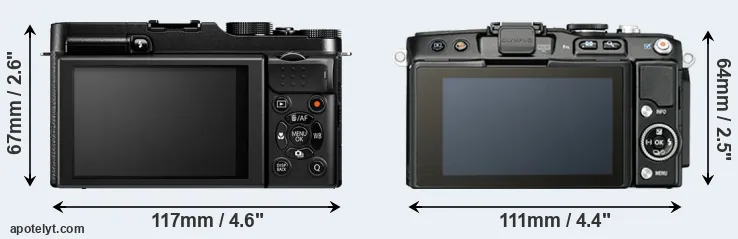 Comparison X-M1 or E-PL5 rear