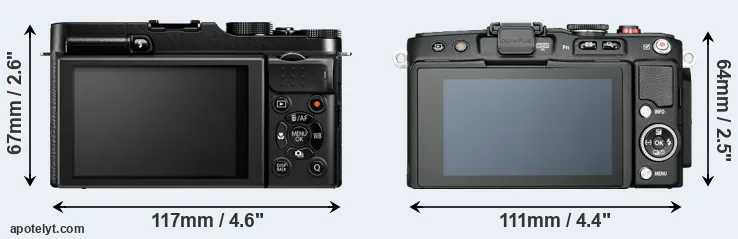 Comparison X-M1 or E-PL6 rear