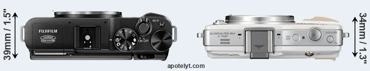 Compare X-M1 versus E-PM2 top