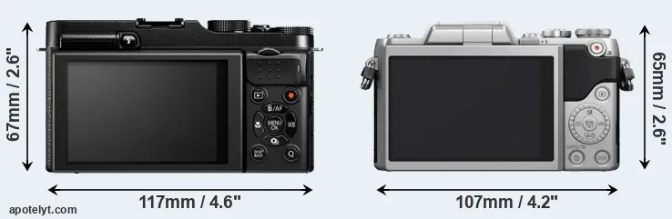 Comparison X-M1 or GF7 rear
