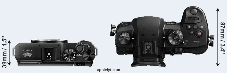 Compare X-M1 versus GH5 top