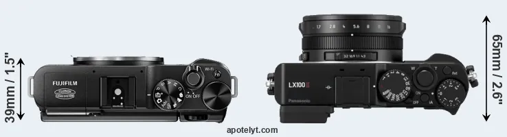 Compare X-M1 versus LX100 II top