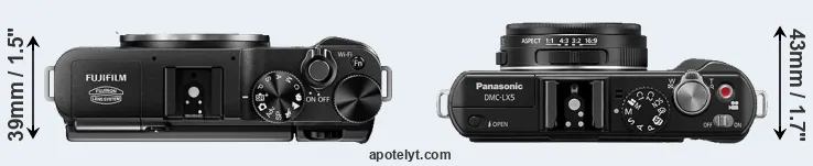 Compare X-M1 versus LX5 top