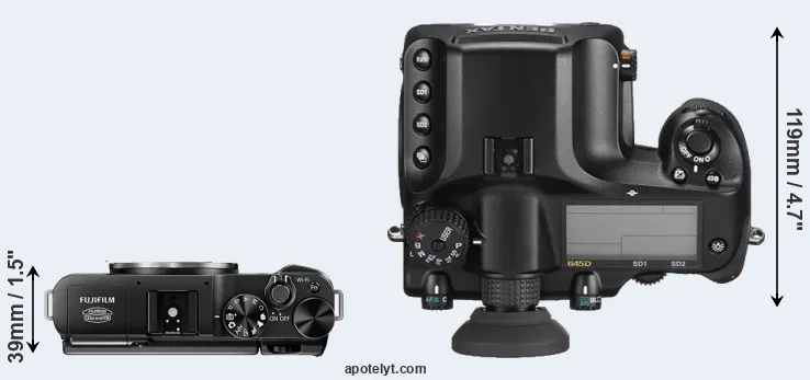 Compare X-M1 versus 645D top