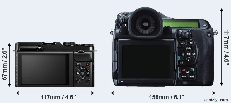 Comparison X-M1 or 645Z rear