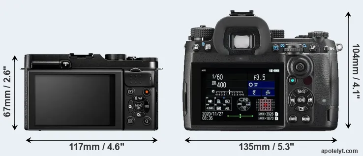Comparison X-M1 or K-3 III rear