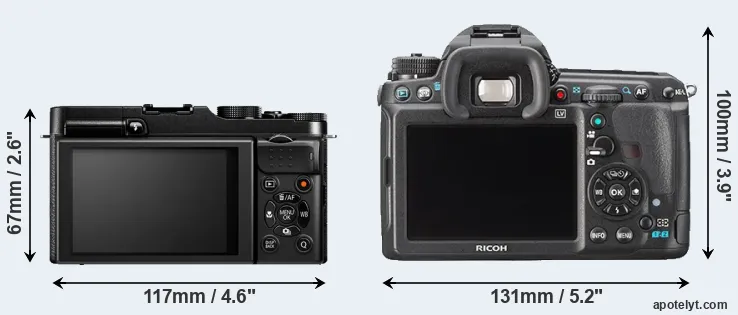 Comparison X-M1 or K-3 rear