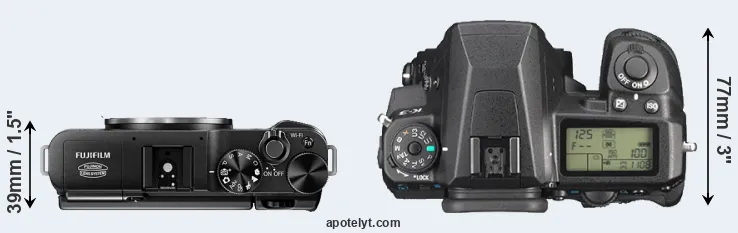 Compare X-M1 versus K-3 top