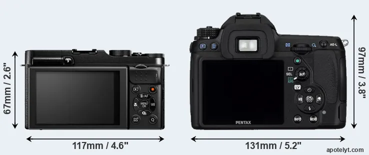 Comparison X-M1 or K-5 rear