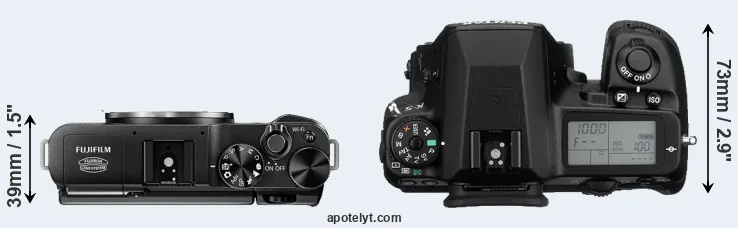 Compare X-M1 versus K-5 top