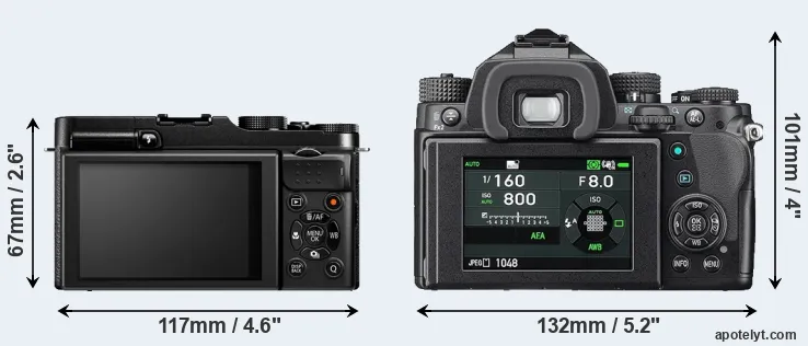 Comparison X-M1 or KP rear