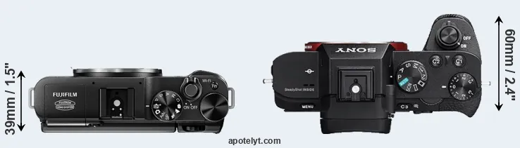 Compare X-M1 versus A7 II top