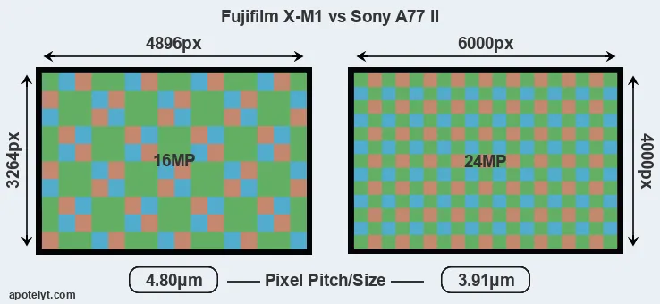 X-M1 versus A77 II MP